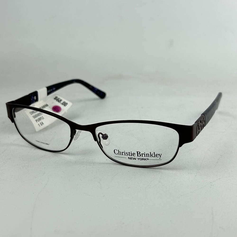 Christie Brinkley 550342251 Unisex Eyeglasses Frame Purple Half Rim 53-16-135 mm